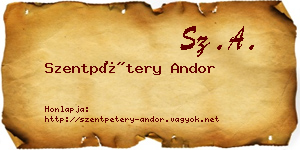 Szentpétery Andor névjegykártya
